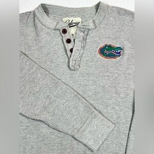 COLONY Unisex Florida Gators Long Sleeve Gray‎ Button Waffle Knit Henley Size XL